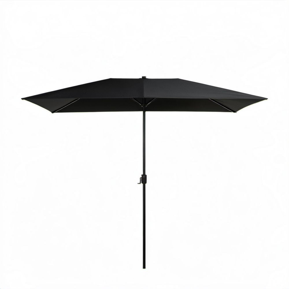Prostokątny parasol ogrodowy czarny z poliestru 300 x 200 cm